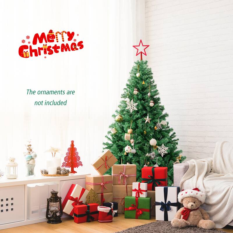 Gymax 6' Christmas Tree 1000 Tips Premium Hinged Artificial PVC