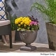 preview thumbnail 12 of 15, Simba Roman Lionhead Accents Chalice Lightweight Concrete Garden Urn Planter by Christopher Knight Home