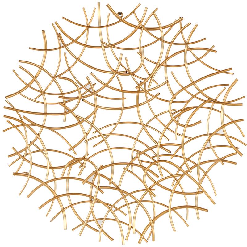 Gold Metal Overlapping Curved Sticks Abstract Home Wall Decor
