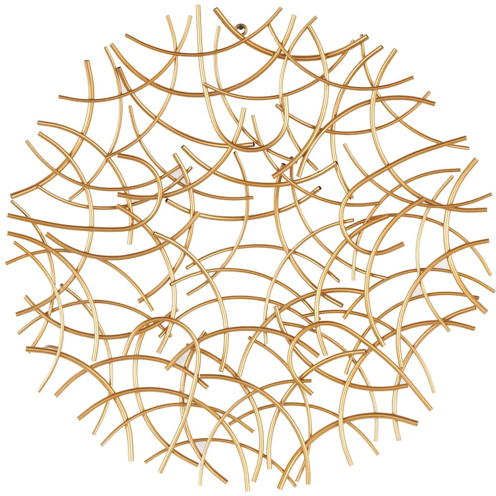 Metal Abstract Overlapping Curved Sticks Home Wall Decor - Gold - Roche River Decor