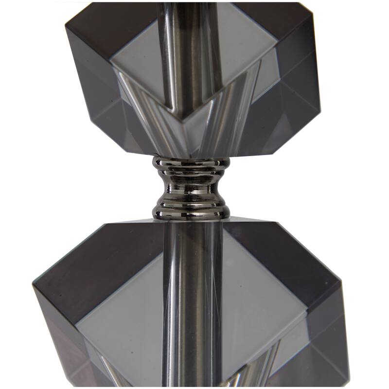 Black Crystal Geometric Diamond Inspired Room Table Lamp with Black Crystal Base