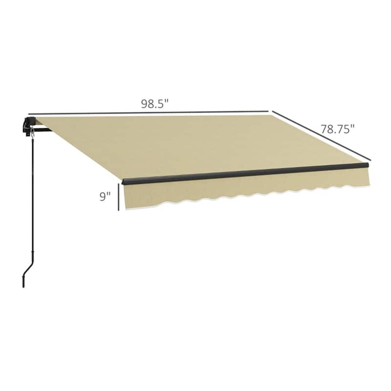 98.5" Wide Outdoor Adjustable Retractable Awning with UV Protected and Aluminum Frame - 98.5" W x 78.75" D