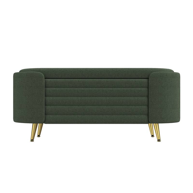 GDFStudio - Modern 44.9" Chenille Upholstered Storage Ottoman Bench