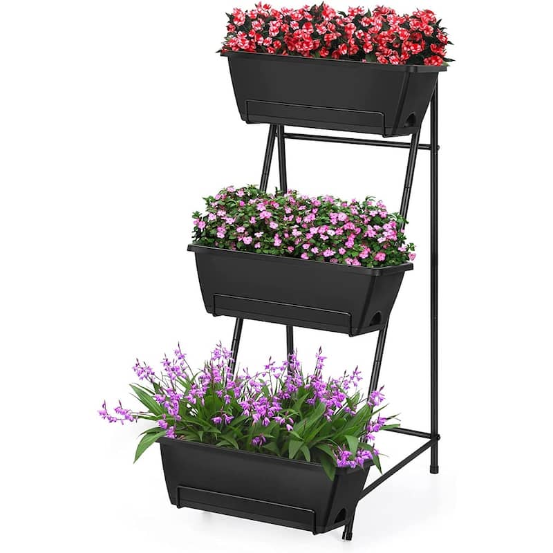 Vertical Raised Garden Bed - Black - 3 Tier