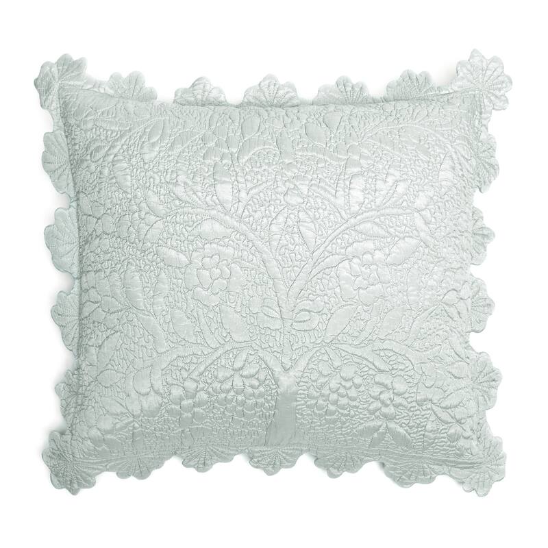 Aleah, Cotton/Rayon, Teal Sham - Euro Square