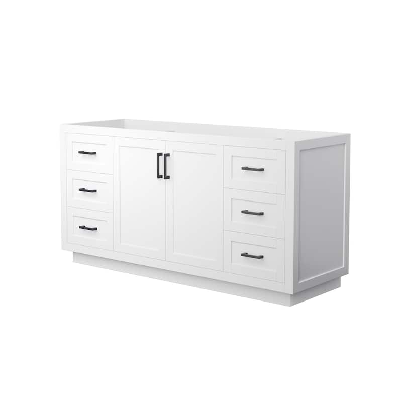 Wyndham Collection WCF2929-66S-CX-MXX Miranda 66" Single Free Standing - White / Matte Black Hardware