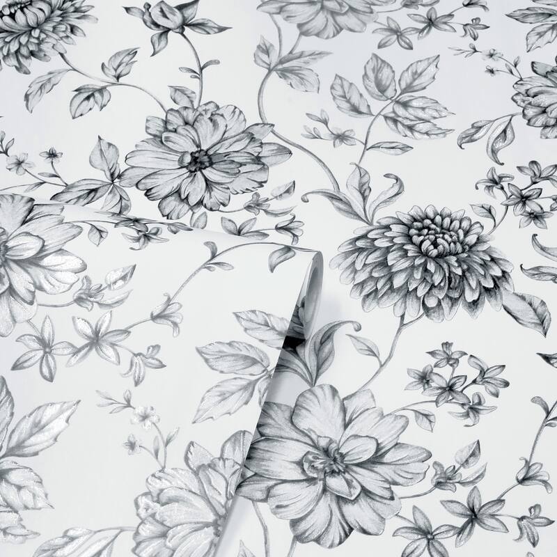 Arthouse Della Black Floral Trail Wallpaper