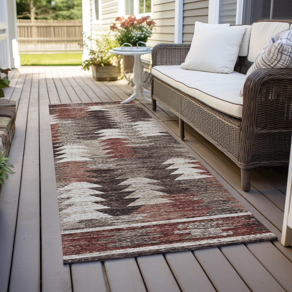 Machine Washable Indoor/ Outdoor Chantille Boho Moroccan Rug