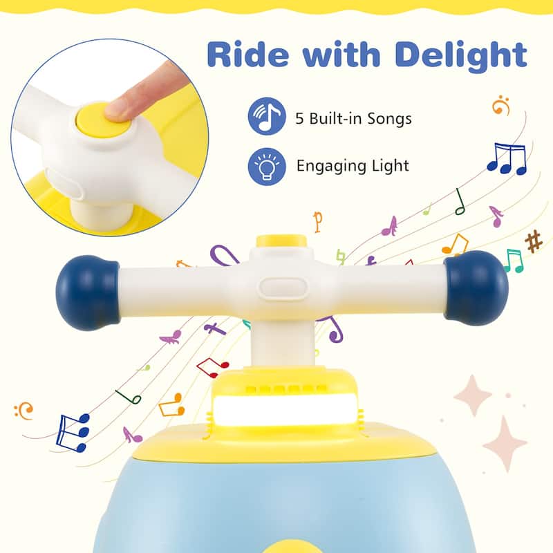 Toddler Ride On Car with Trailer 2-in-1 Foot-to-Floor Sliding Toy with Lights and Music - 28" × 9.5" × 12"