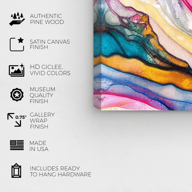 Wynwood Studio Abstract Colorful inside Petals Pink and Pastel Yellow Modern & Contemporary Wall Art Canvas Print