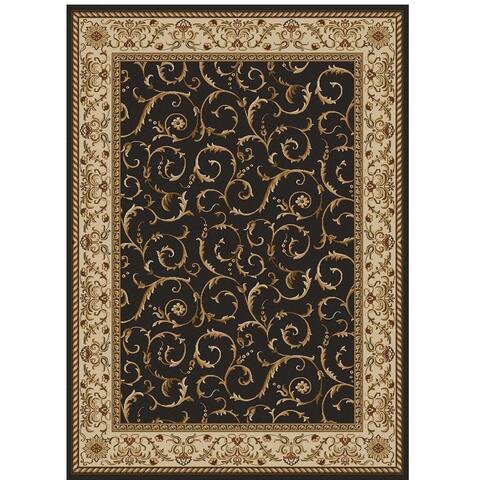 Admire Home Living Amalfi Transitional Scroll Pattern Area Rug