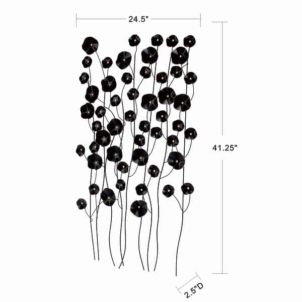 Black with Gold Flowers Abstract Metal Wall Decor Bed Bath & Beyond