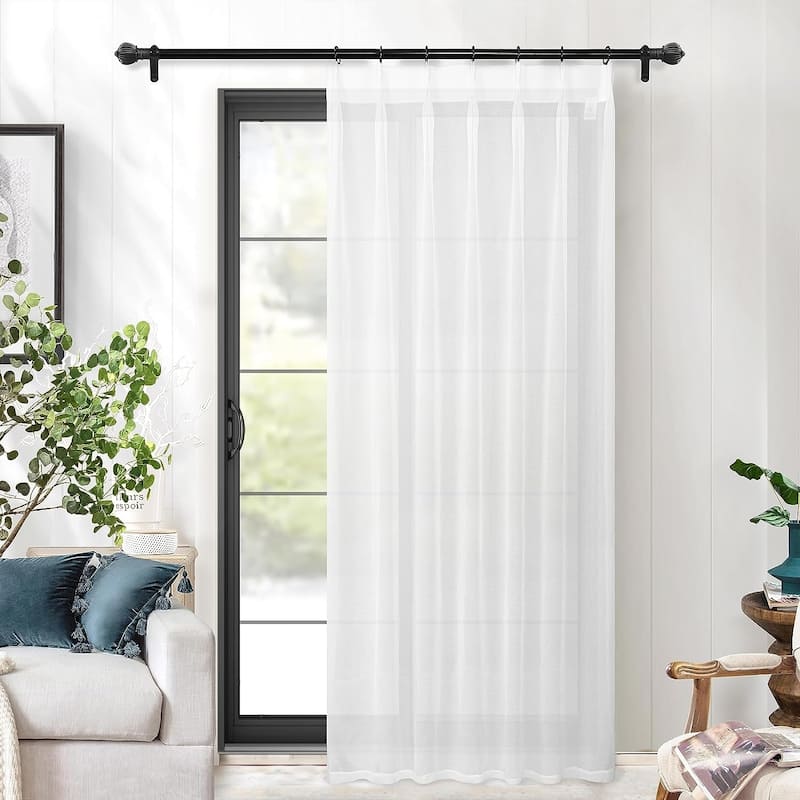 DriftAway Pinch Pleat Solid White Sheer Curtains Light Filtering Privacy Drapes for Living Room Bedroom Window Treatments
