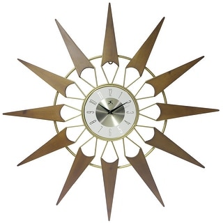 Nova Starburst Mid-century Wall Clock by Infinity Instruments - 30.5 x 1.625 x 30.5