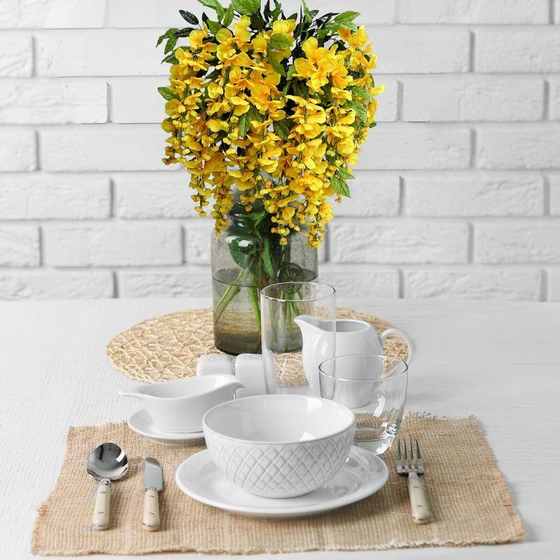 Faux Wisteria Flower Stems Bunch