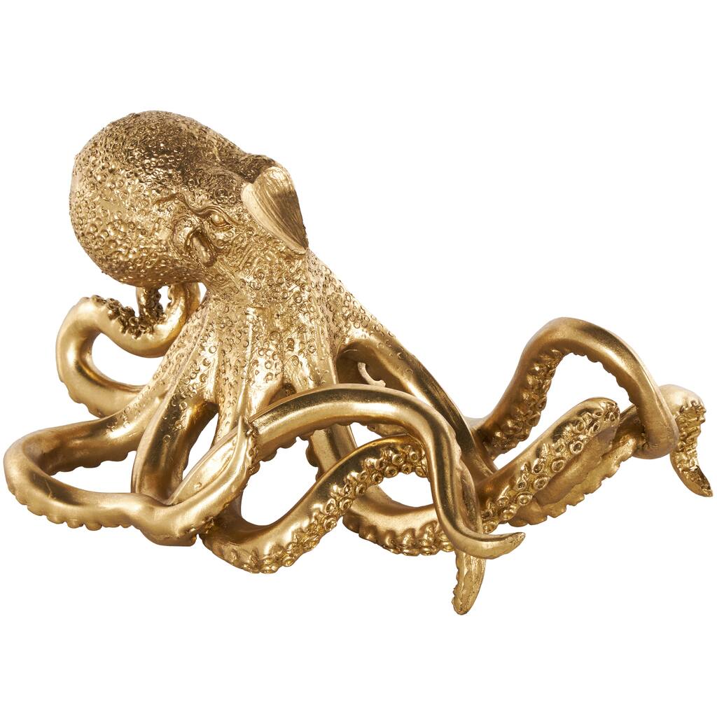 Resin Octopus Single Bottle Wine Holder - Gold - Roche River Decor