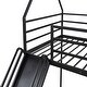 preview thumbnail 14 of 26, Industrial Playhouse Design Twin over Twin Metal Bunk Bed with Convertible Ladder and Slide,Solid Metal Frame