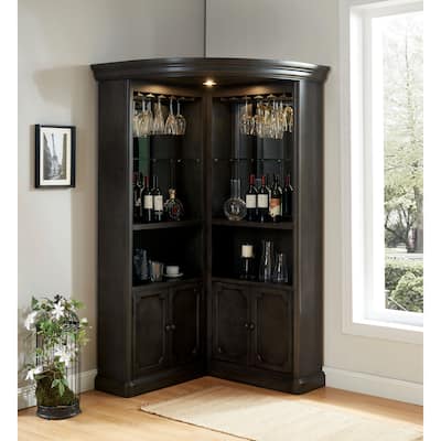 Groenlo Transitional Grey Wood Multi-Storage Curio Cabinet with Molded Details by Copper Grove
