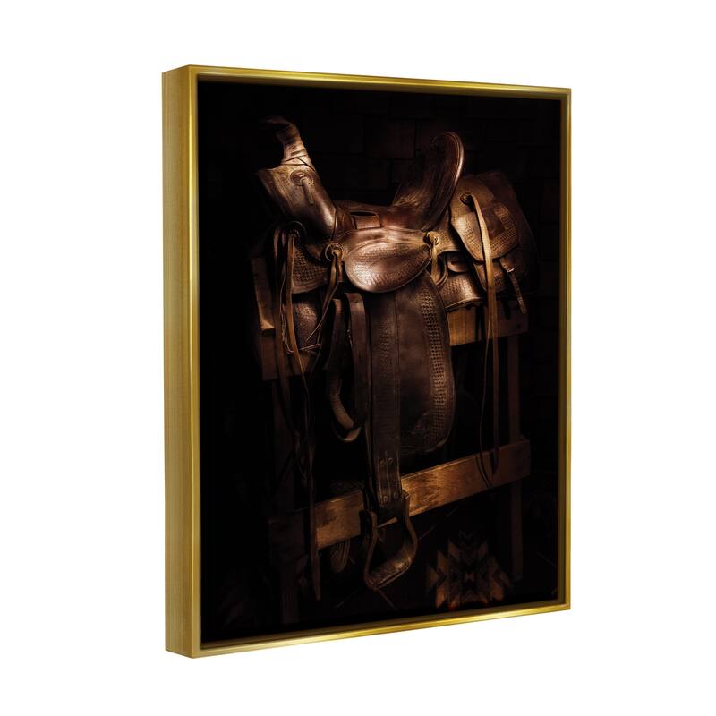 Stupell Vintage Saddle Photography Framed Floater Canvas Wall Art Design by PBurchettePhoto