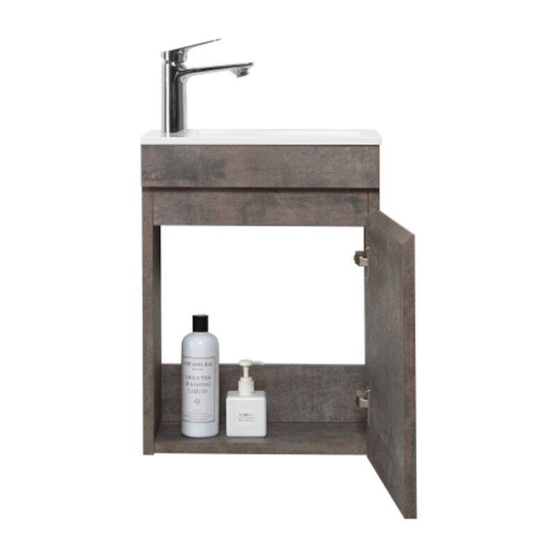 CASAINC 16" Wall Mounted Cabinet Vanity Set with Sink(2 Colors for Choosing)