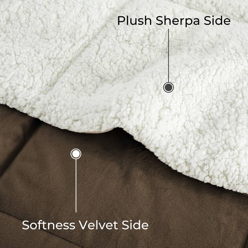 3 Piece Winter Reversible Comforter Set Faux Shearling Ultra Soft Minky Plush and Fuzzy Fleece Microfiber