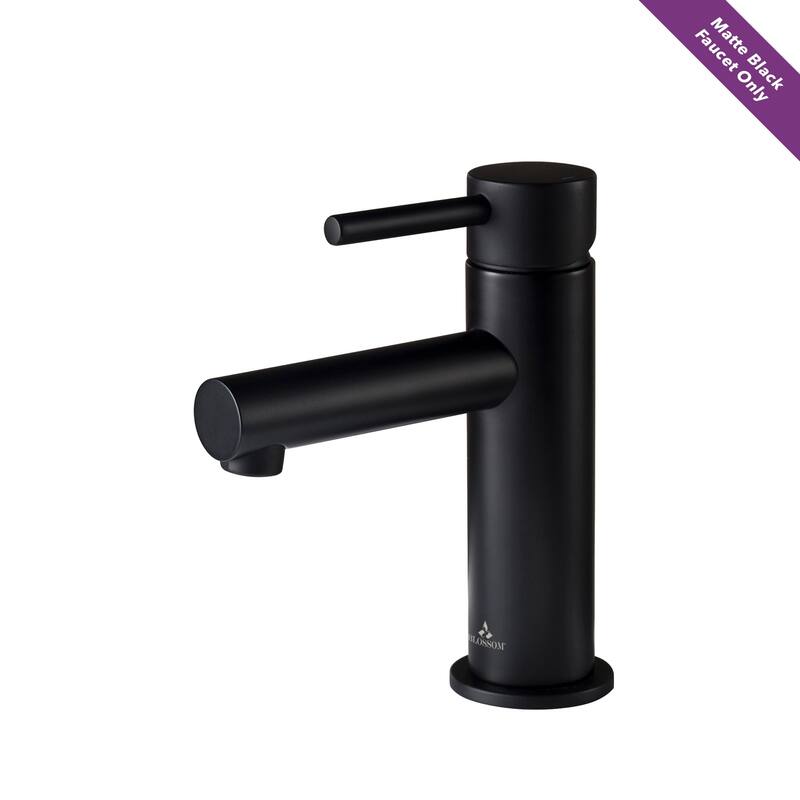 Blossom Round Single Handle Bathroom Sink Faucet, Single Hole - Matte Black
