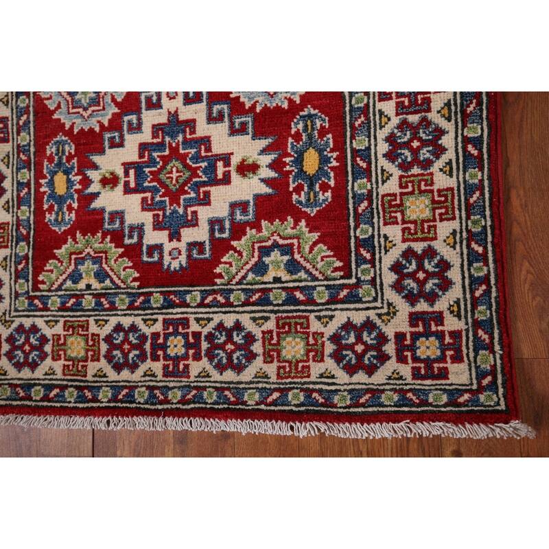 Kazak Oriental Rug Hand-Knotted Wool Carpet - 2'7" x 19'3"
