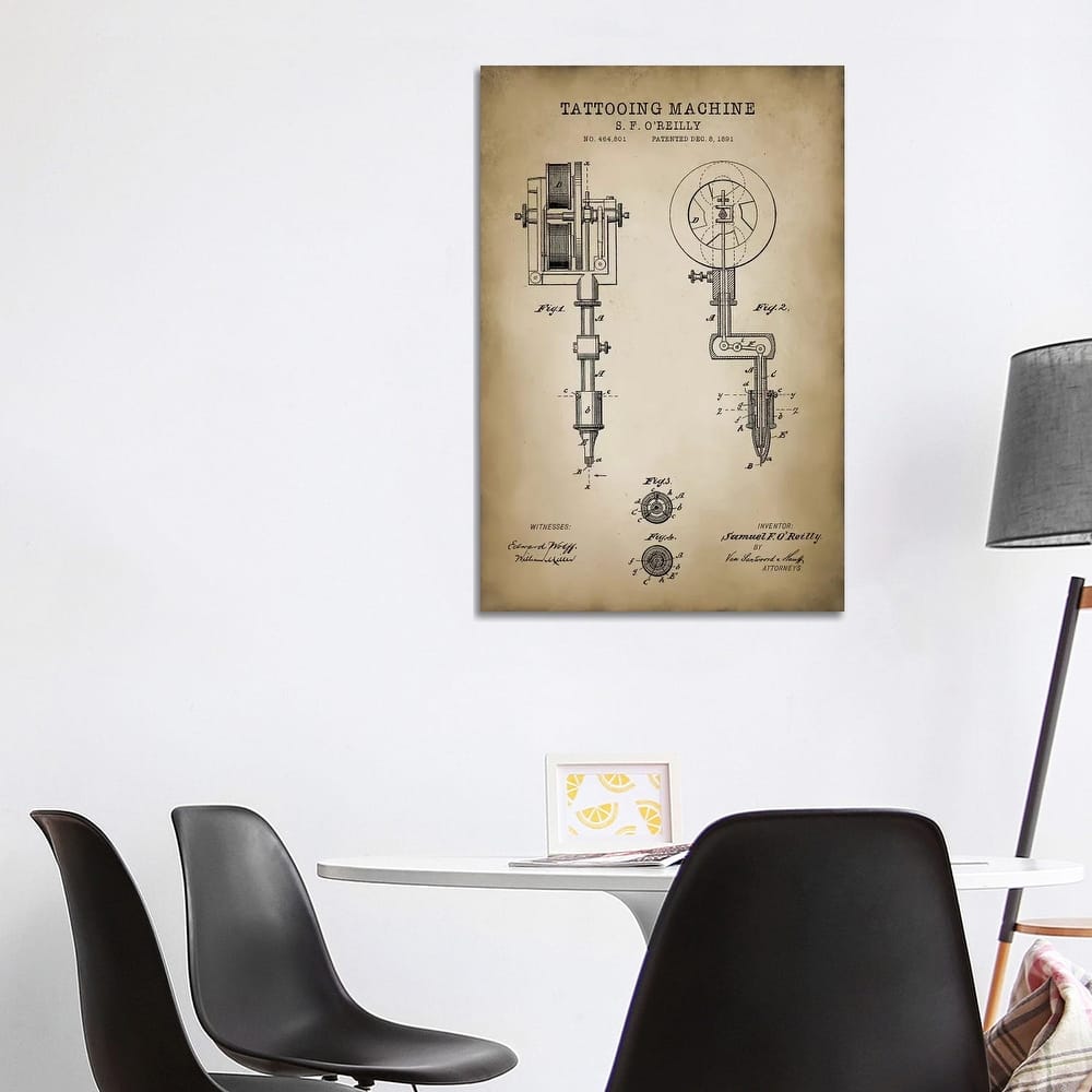 iCanvas "Tattoo Patent" by PatentPrintStore Canvas Print