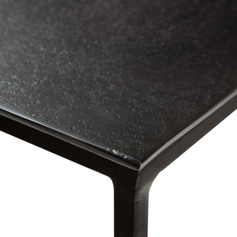 Set of 2 Black Square Nesting Pedestal Tables 40"