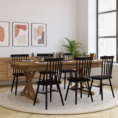 7' x 40" Rectangular Antique Rustic Solid Pine Folding Dining Table