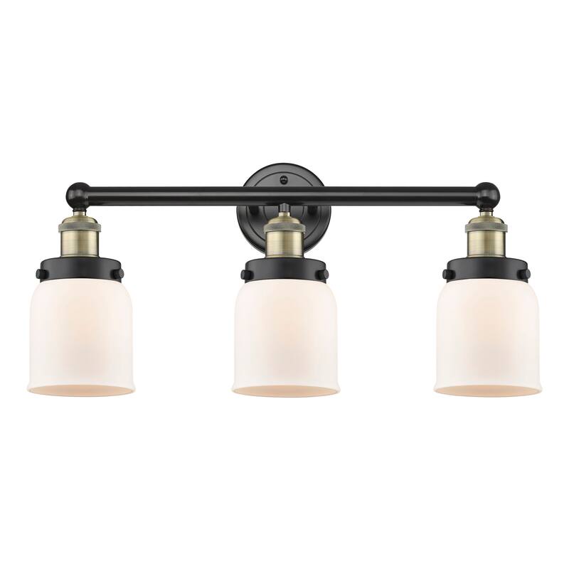 Innovations Lighting 616-3W-10-25 Bell Vanity Bell 3 Light 25" Wide - Black Antique Brass / Matte White / Multi-Colored