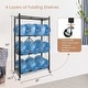 preview thumbnail 3 of 7, 4-Tier Foldable Storage Shelving Unit, Heavy Duty Metal Shelf, Kitchen Shelf with 3 Hooks