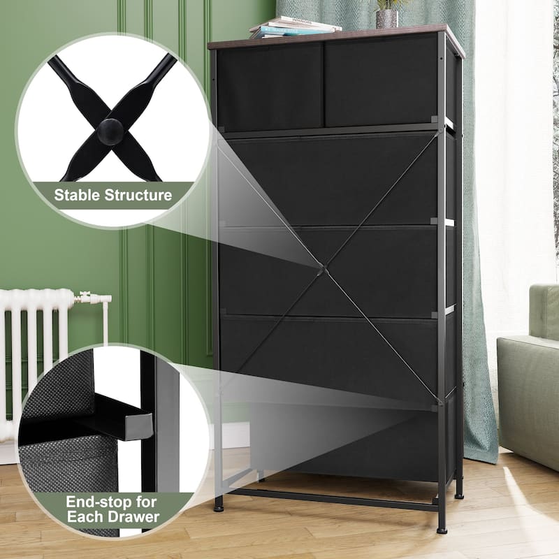 6-drawer Chest Vertical Dresser Storage Tower by Crestlive Products