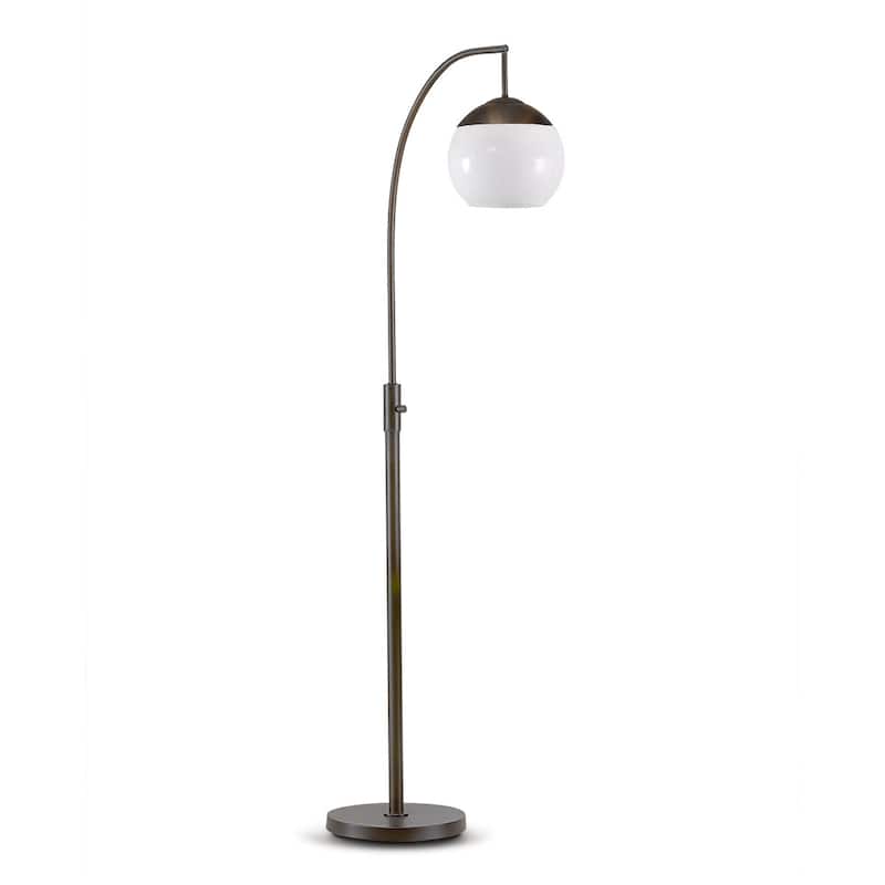 Metro 68"H Glass Globe One Light LED Dimmable Floor Lamp with LED Vintage Bulb - DarkBronze/GlassWhite