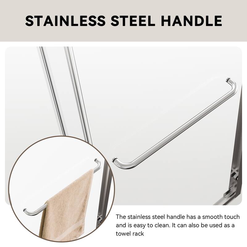 56-60" Semi-Frameless Double Sliding Tub Door, 6mm Tempered Glass Bypass Bathtub Shower Enclosure - 60x58"