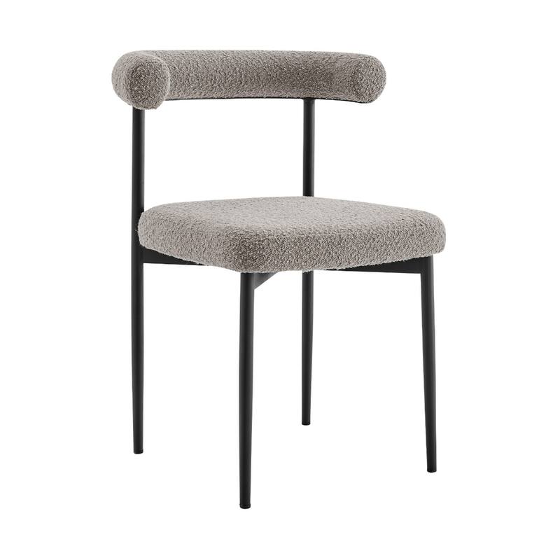 Set of 2 Upholstered Open Back Dining Chairs with Metal Legs - 20.50” x 23.50” x 30.50”