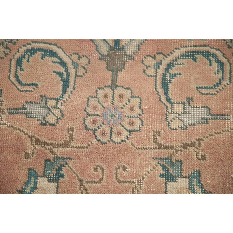 Hand Knotted Oriental 100% Wool Carpet Traditional All-Over Pink Tabriz Area Rug - 12' 4'' X 9' 2''