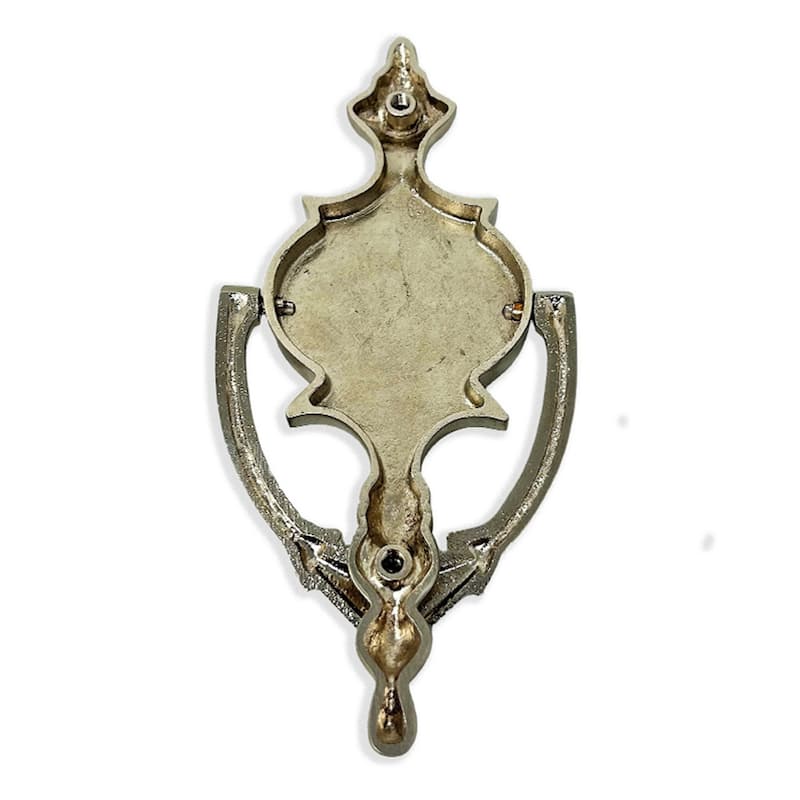 Large Solid Brass Claddagh Door Knocker- Cead Mile Failte - Satin Nickel