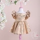 preview thumbnail 12 of 10, Special Occasion Dress with Two Flowers on Shoulders