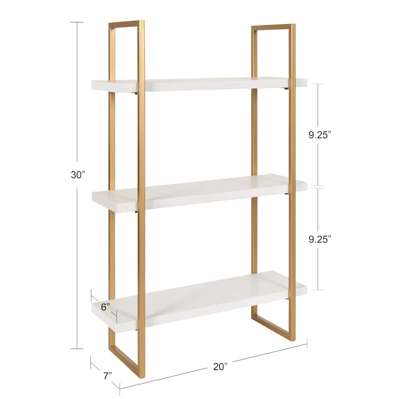 Kate and Laurel Leigh Wood and Metal Wall Shelf