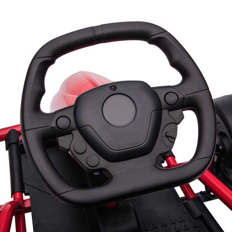 24V Kids Drifting Go Kart, 8.1 MPH with All-Terrain Wheels, Slow Start Technology, Music, Horn, Safety Belt for 8-12 Years Old
