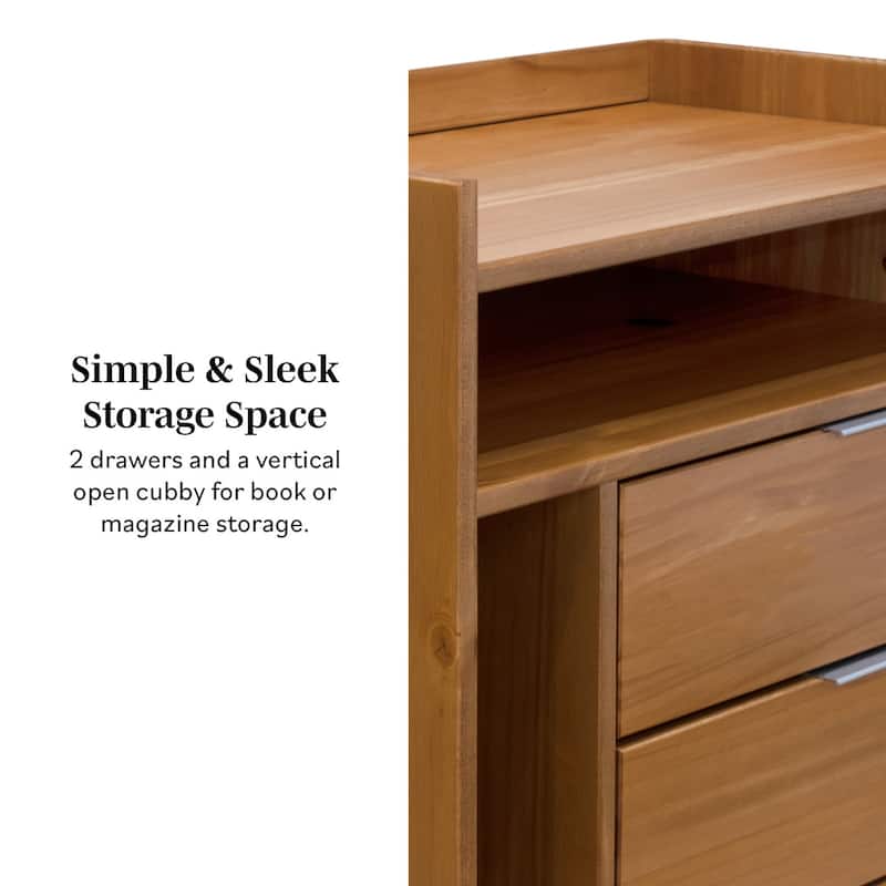 Middlebrook Modern Gallery-Top Solid Wood Nightstand (Set of 2)