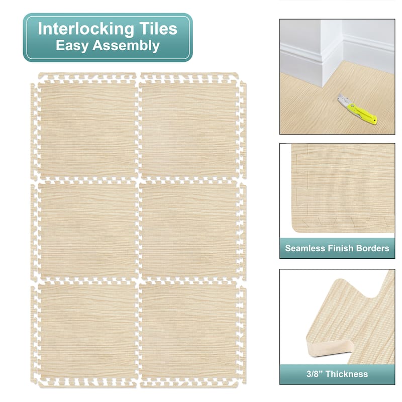 Sorbus Floor Mat Interlocking Set (12 Pc)