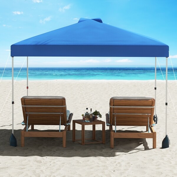 10x10 FT Pop Up Canopy Tent with Sidewall and Wheels for Outdoor