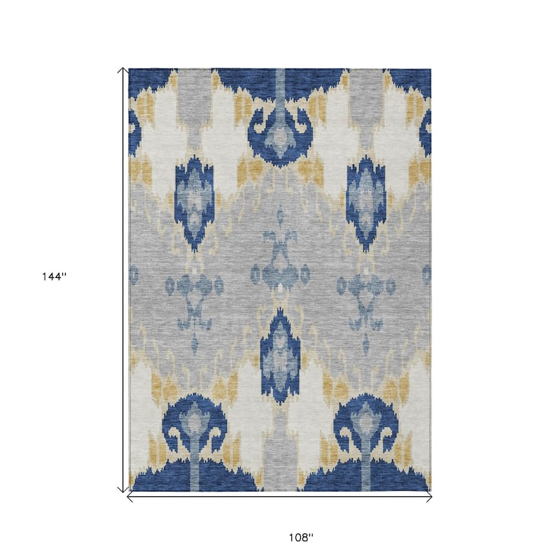 HomeRoots Ikat Transitional Rectangle Outdoor Rug