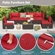 preview thumbnail 13 of 62, EROMMY 6/7 Piece Modular Outdoor Rattan Sofa Set, All-Weather Wicker Patio Furniture with Storage Table, Cushions & Pillows
