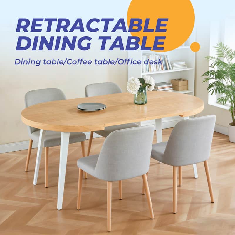 GDFStudio - Mapleton Modern Contemporary Space Saving 39.37" Extendable Dining Table with Retractable Panels - 39.37"L