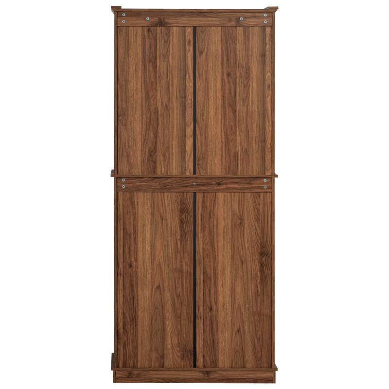 Roomfitters 71" Tall Kitchen Pantry Cabinet with 3 Pull-Out Organizers & 6 Door Shelves