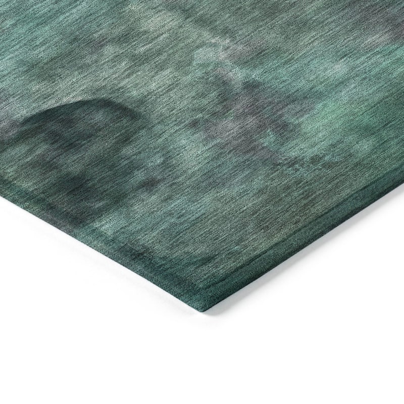 Machine Washable Indoor/ Outdoor Abstract Contemporary Chantille Rug