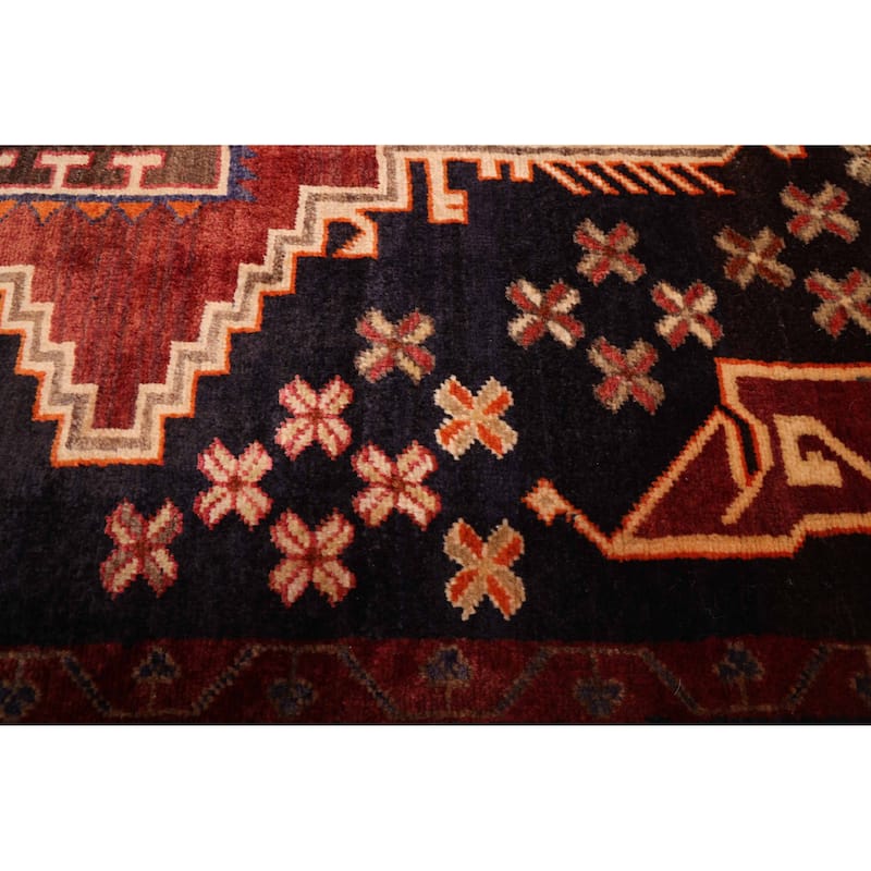 ECARPETGALLERY Hand-knotted Melis Dark Navy Wool Rug - 4'9 x 7'0